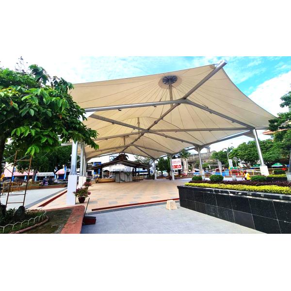 Sunshade Car Park Tensile Membrane Structure with PTFE Coating