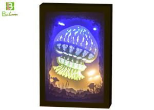 3d Cube Shadow Box Night Light Theme Ocean With LED Music System