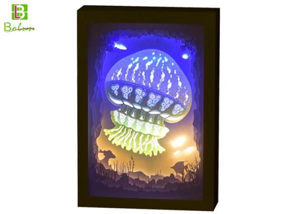 Quality 3d Cube Shadow Box Night Light Theme Ocean With LED Music System for sale