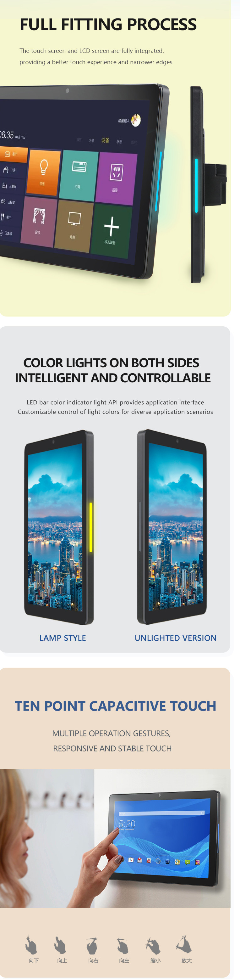 8 inch Android Monitor Smart Home Tablet with 1280×800 Android 11 OS