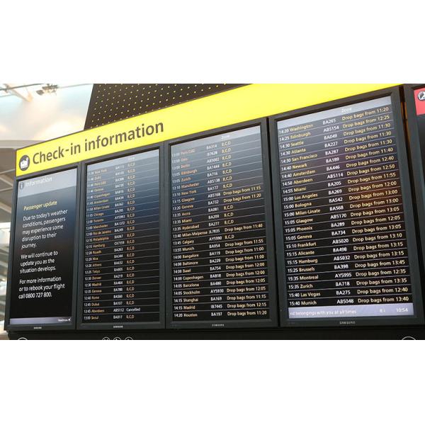Full Color Rolling Information Indoor Airport Led Sign More Than 1000cd / m2