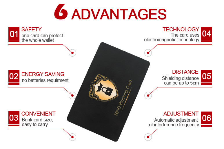 NFC Blocking Card With Custom Printing Blocker Card Signal Shield Safety Guard