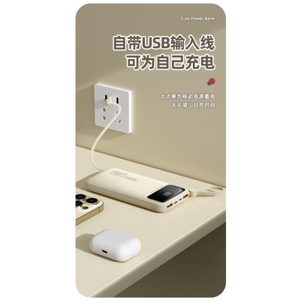 Arrivals 2024 LED Display Function Fast Charging Power Banks 10000mah 20000mah with Cables