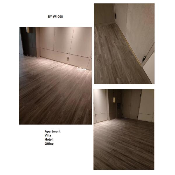 0.3mm Stone Plastic Flooring Water Resistant Stainless Solo Yin Burlywood Wood Grain GKBM DG-W50010B