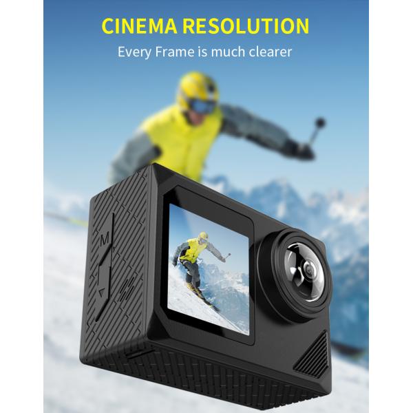 Dual Screen Wifi Action Camera 2.5K 12MP Waterproof Sports Camera