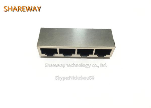 Quality Routers PoE RJ45 Connector , J0N-0011NL 1*4 RJ45 Multiple Port Connectors for sale