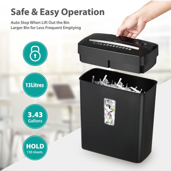 Quality ETL Approval Compact Paper Destruction Machine 6 Sheets Paper Shredder 13L C220P-6 for sale