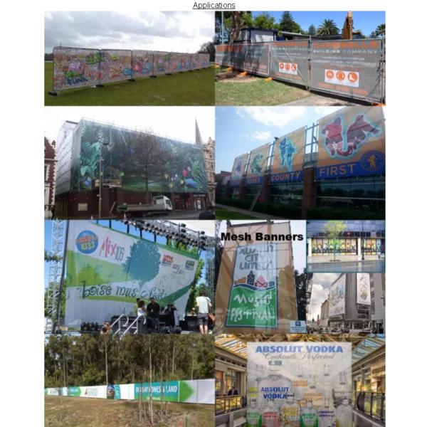 Waterproof Fence Mesh Banners , Construction Mesh Banners Eco Friendly UV Printing