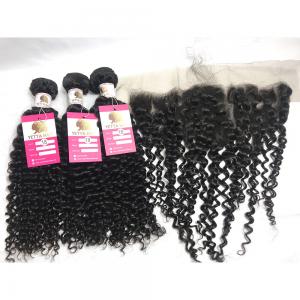 Buy cheap Black Curly Hair Weave Bundle Unprocessed Virgin Peruvian Human Hair Extensions product