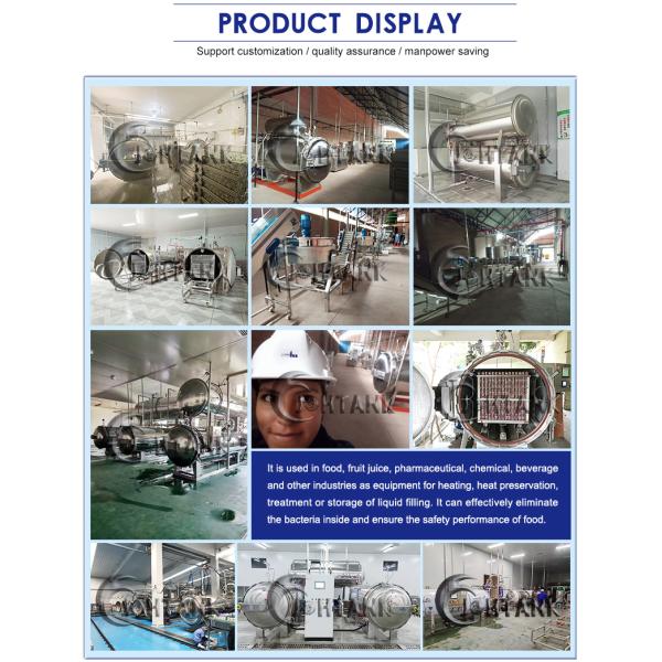 Small Air Steam Food Sterilizer Machine Water Immersion Retort