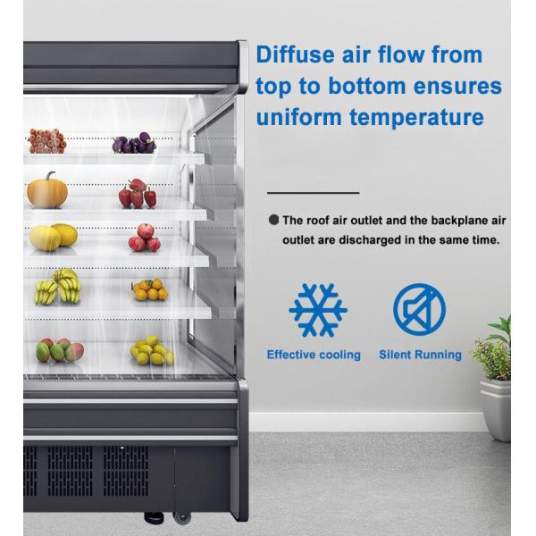 Upright Supermarket Showcase Dairy Display Multi Deck Open Chiller Cooler