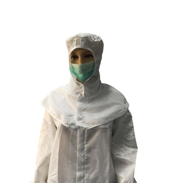 Cleanroom ESD Safe Clothing Polyester Anti Static Jacket And Pants Class 1000 - 10000