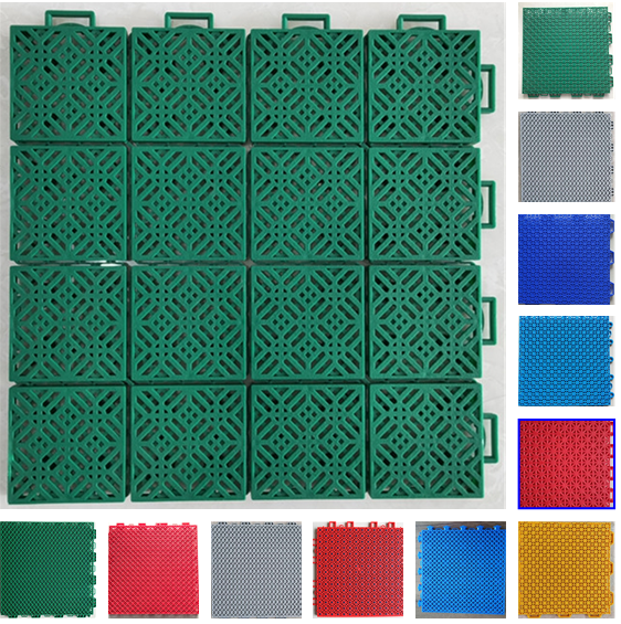 Kindergarten PP Interlocking Sports Flooring , 18mm Polypropylene Interlocking Tiles