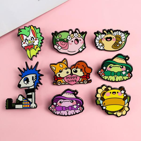 Quality Cute Hard Enamel Lapel Pin Magnetic Custom Metal Badges 3D for sale