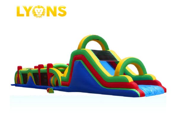 Quality 0.55mm PVC Tarpualin Giant Inflatable Obstacle Course With Slide CE / UL for sale