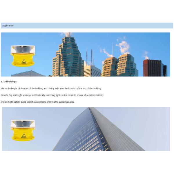 L865 20kcd Day 2kcd Night GPS Sync 20-60 FPM IP66 DC AC LED Aeronautical Obstacle Aviation Obstruction Light For High-Rise Buildings