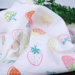 China Bamboo Printed Muslin Fabric , Newborn Swaddle Blankets Double Layer on sale