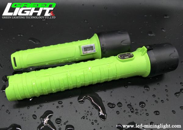 Quality Waterproof Rechargeable Led Flashlight Miner Security Green Color 12000LUX for sale
