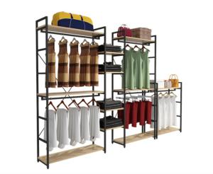 Modern Style Clothing Shop Display Racks Wall Mounted Clothing Rack For Shopping Mall