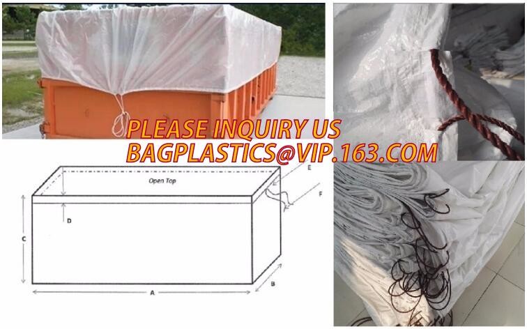 extra lagrge woven PE drawstring dumpster container 20 yard drawstring black dumpster container liners for bagplastics