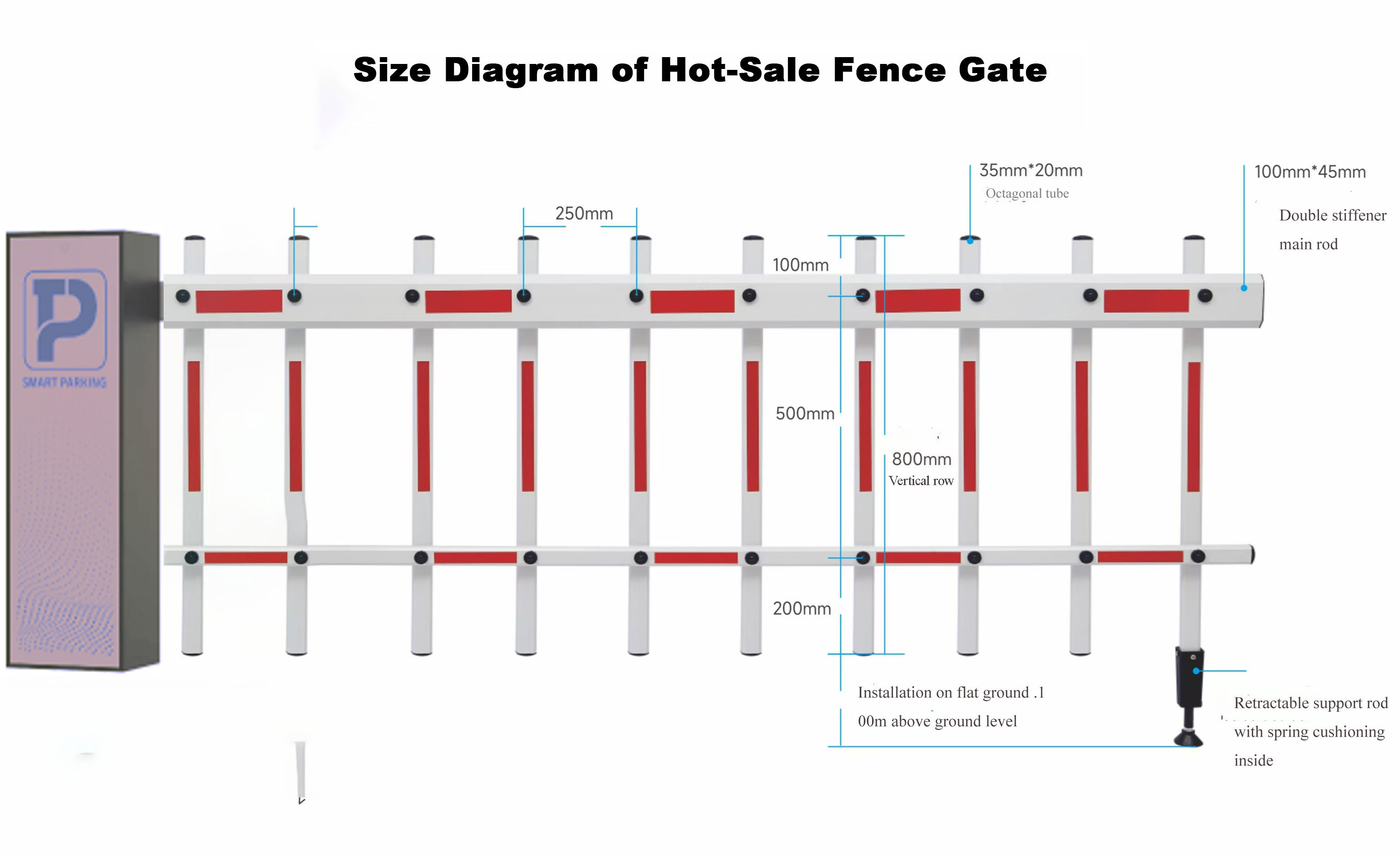 30W/2A Automatic Swing Barrier Gate For Pedestrian Passageway Advertising