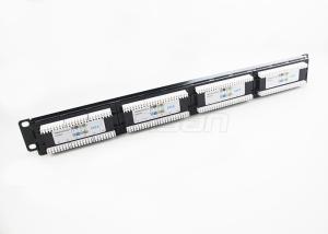 Black Network Cable Assembly FTP Keystone Jack Cat6 Patch Panel 24 Port