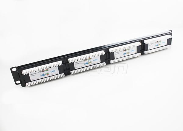 Quality Black Network Cable Assembly FTP Keystone Jack Cat6 Patch Panel 24 Port for sale