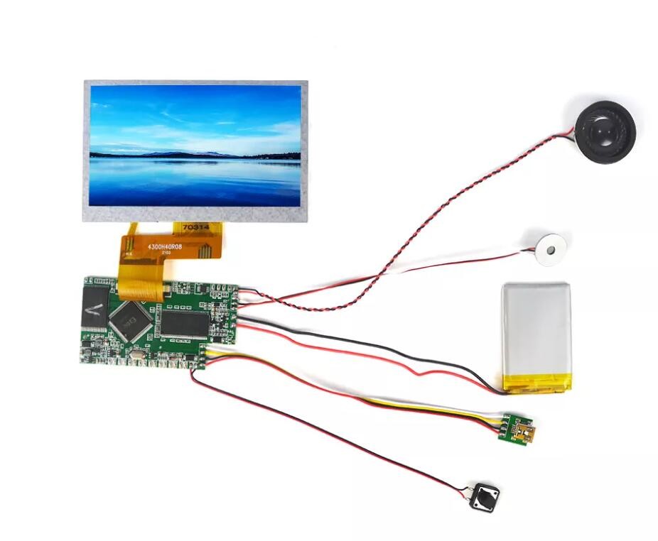 7 inch TFT LCD display video module with control buttons used for custom POP video display