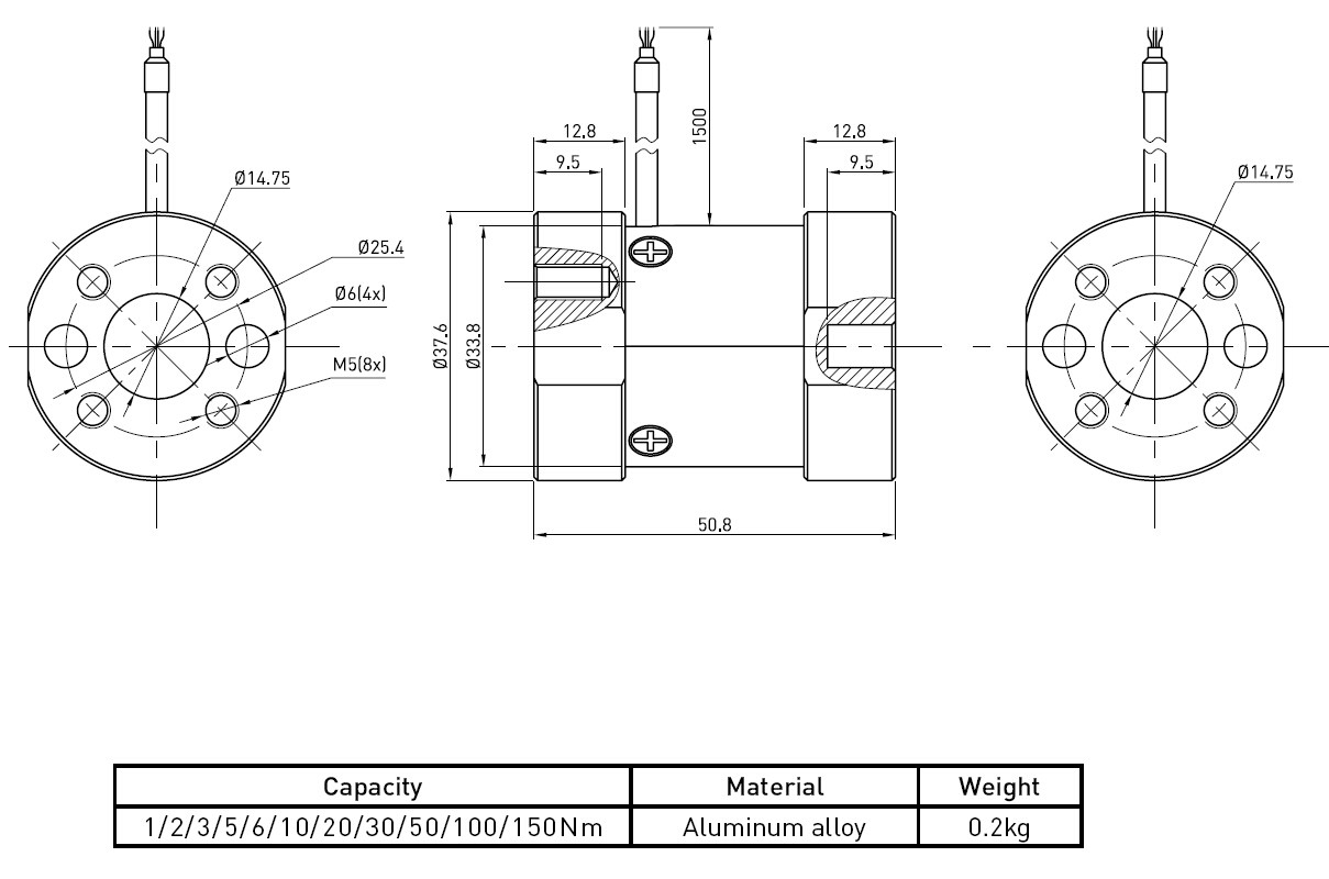 Multi Axis Force Torque Sensor Measurement Using Strain Gauge Load Cell