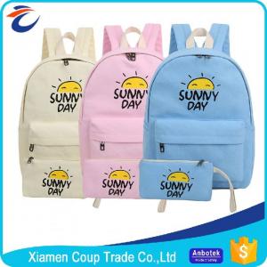 China Women Fashion Cartoon Book Bag Canvas Materials Outdoor School Bag For Students on sale