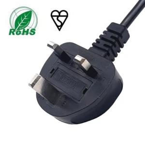 BS1363 UK 3 Pin Power Cord Plug To IEC320 For Consumer Electronics 220V - 250V