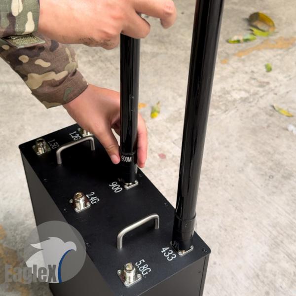 6 Bands Anti FPV Drone Jammer 433M 900M 1.2G 1.5G 2.4G 5.8G UAV Signal GPS Backpack Amplifier