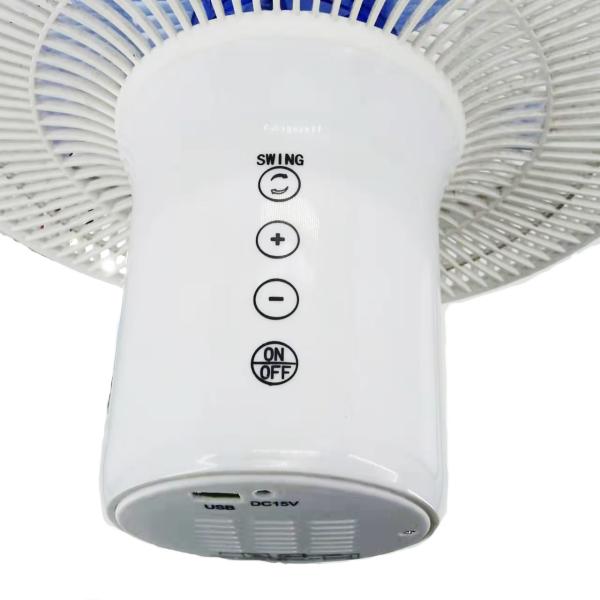 BLDC 16 Inch Solar Floor Fan Rechargeable With Touch Switch And Remote Control