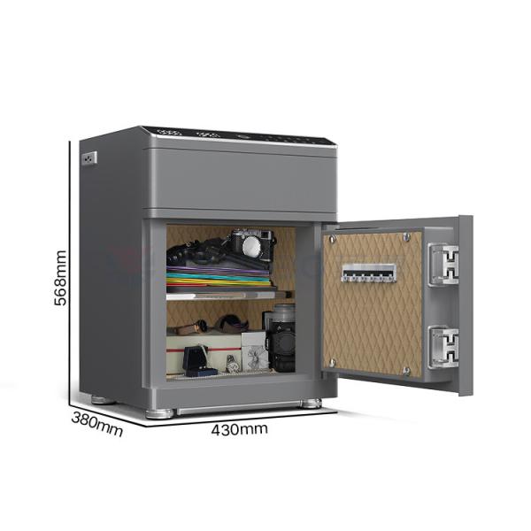 Quality Double Alarm Auto Open Smart Safe Box With Fingerprint Lock for sale