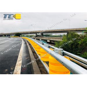 Buy cheap Galvanized Rail Safety Roller Barrier System Pu Rollers Yellow Rustproof product