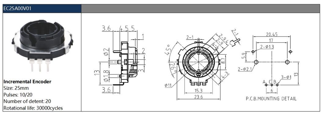 Magnetic Encoder Featuring Hollow Shaft and Analog Signal