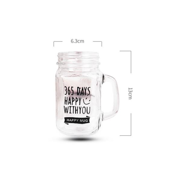 480ml Antique Glass Bottles With Straw Handle Transparent Cover