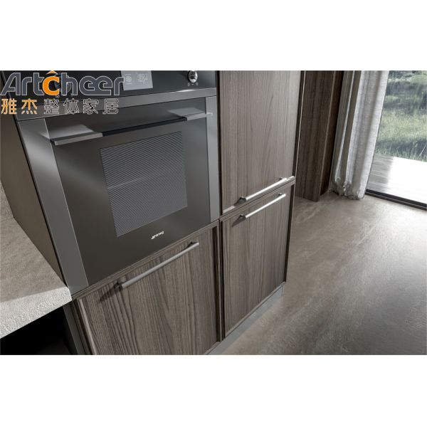 Modern Design Solid Wood L Shape Kitchen Cabinet with Eco-Friendly Storage