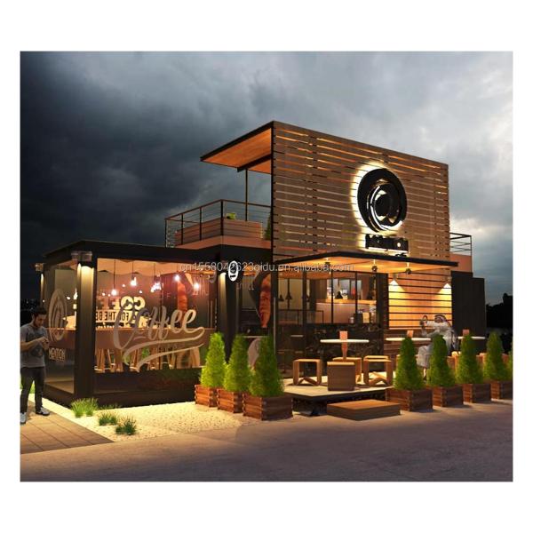 Modern Design 20ft or 40ft Container Prefabricated Coffee Shop Kiosk Constructed with Steel Sandwich Panel Material