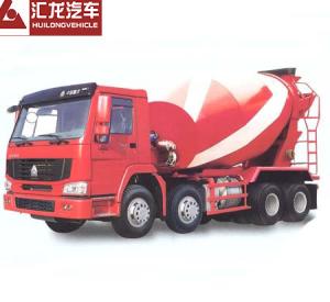 China Self Loading Mobile Concrete Mixer Truck , Red Color Cement Concrete Mixer on sale