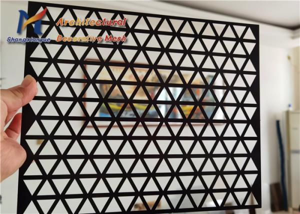 Quality Triangle Hole Black Perforated Aluminum Mesh 2440mm 1220mm for sale