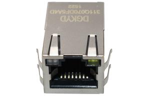 China 25.4mm Integrated Ethernet RJ45 Connector 1000Mb Transformer Rj45 Jack Cat6 W Led on sale