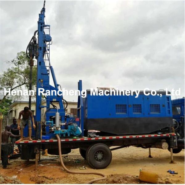 300m Depth Water Well Drilling Rig 266HP Load Vehicle Engine 115 - 350mm Dia