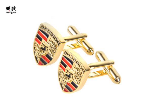 Quality Custom Design Funny Shirt Cuff Clips , Car Brand Gold Plated Cufflinks For Men for sale