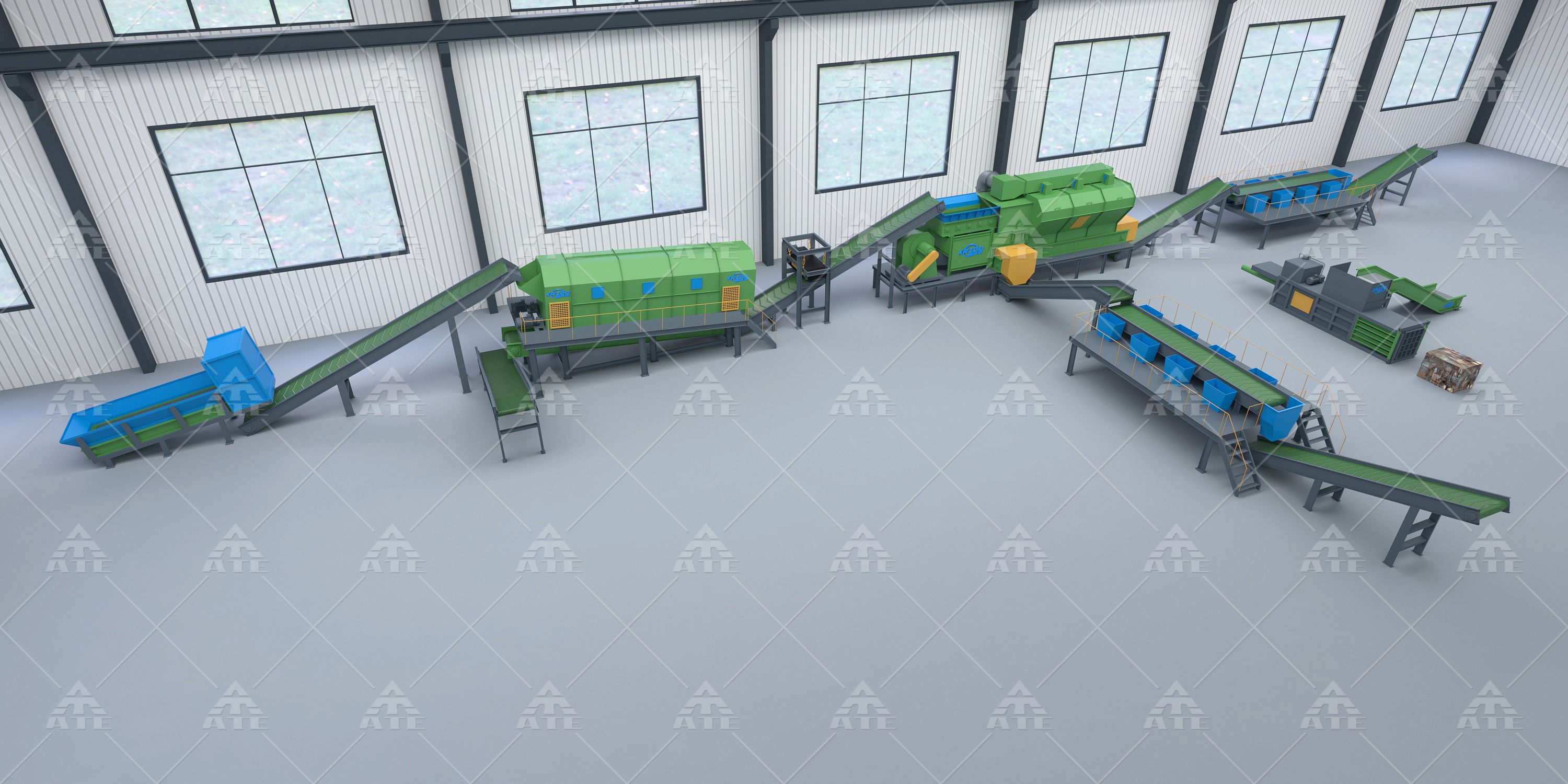 Urban Garbage Sorting Equipment Drum Trommel Screening Machine Waste Sorting Line for Recycling