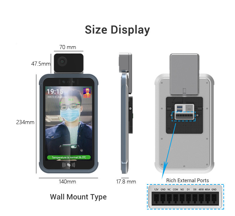 Indoor 2.5M Facial Recognition Attendance Machine With LINUX Operating System