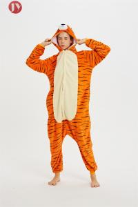 Buy cheap Women Tiger Onesie Pajamas , Tiger Adult Onesies Animal Head Hooded Embroidered product