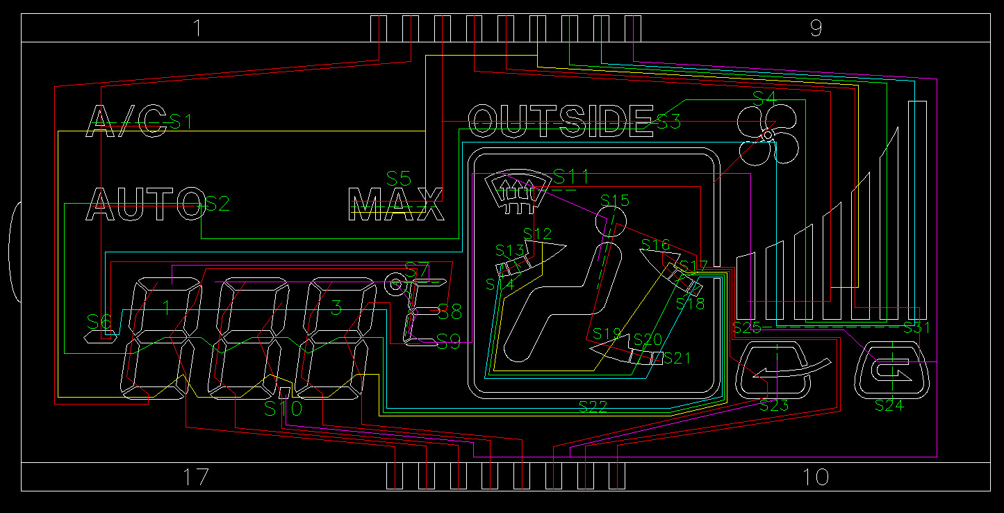 Automotive Air Conditioning Controller HTN LCM Lcd Seven Segment Display