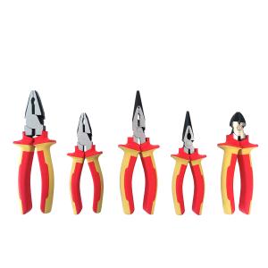Buy cheap VDE insulated handles hand tool set HRC 62 combination pliers side cutting pliers long nose pliers insolated tools Eccentric Labor-saving product