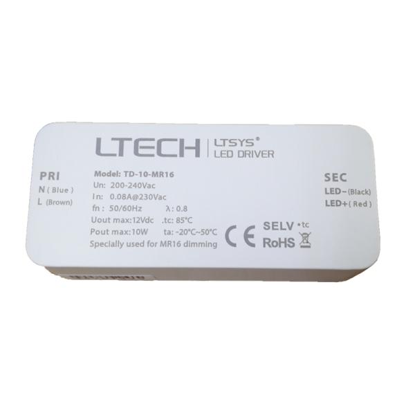 MR16 Light ELV / Triac Dimmable Led Driver 12v 10W CE / Rohs Certificate
